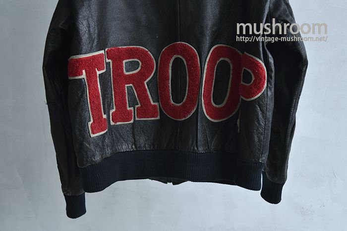 TROOP LEATHER STADIUM JACKET（LARGE） - 古着屋 ｜ mushroom(マッシュルーム)  ヴィンテージクロージングストア