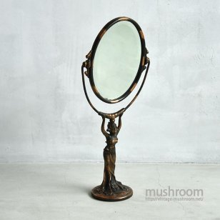 TABLE TOP SMALLER TILT JAPANNED STAND MIRROR