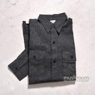 5BROTHER BLACK CHAMBRAY WORK SHIRT 15H/DEADSTOCK  