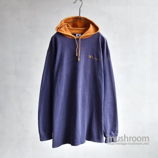 CHAMPION TWO-TONE  L/S TEE WITH HOOD