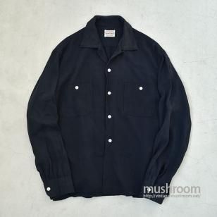 TOWNCRAFT BLACK RAYON BOX SHIRT