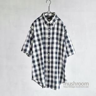 PERRY'S BLK&WHT PLAID S/S BD SHIRT