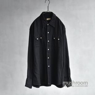 H BAR C BLACK RAYON WESTERN SHIRT