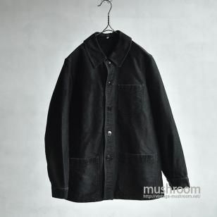 OLD BLACK MOLESKIN FRENCH WORK JACKET