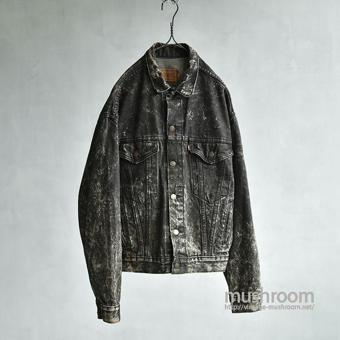 LEVI'S 57514 BLACK CHEMICAL WASHED DENIM JACKET（X-LARGE