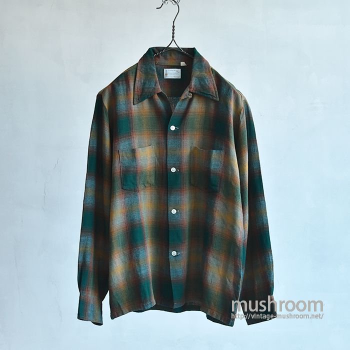 TOWNCRAFT SHADOW PLAID RAYON BOX SHIRT - 古着屋 ｜ mushroom(マッシュルーム)  ヴィンテージクロージングストア