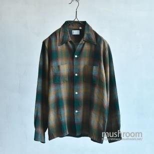 TOWNCRAFT SHADOW PLAID RAYON BOX SHIRT