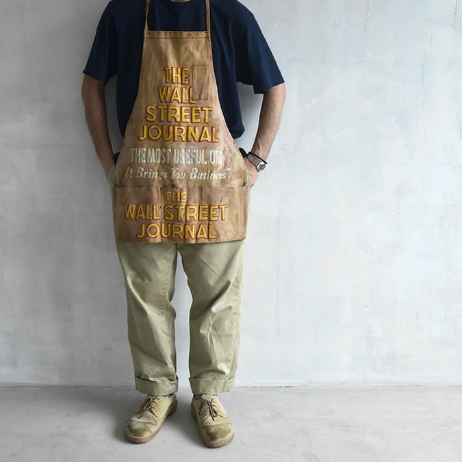 Antique】The Wall Street Journa Apron ニュースペーパーエプロン 