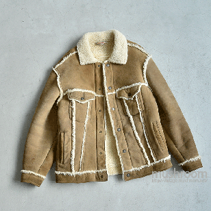 WHITE LEVI'S LAMBSKIN LEATHER JACKET
