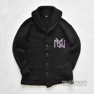 OLD COLLEGE BLACK SHAWLCOLLER CARDIGAN