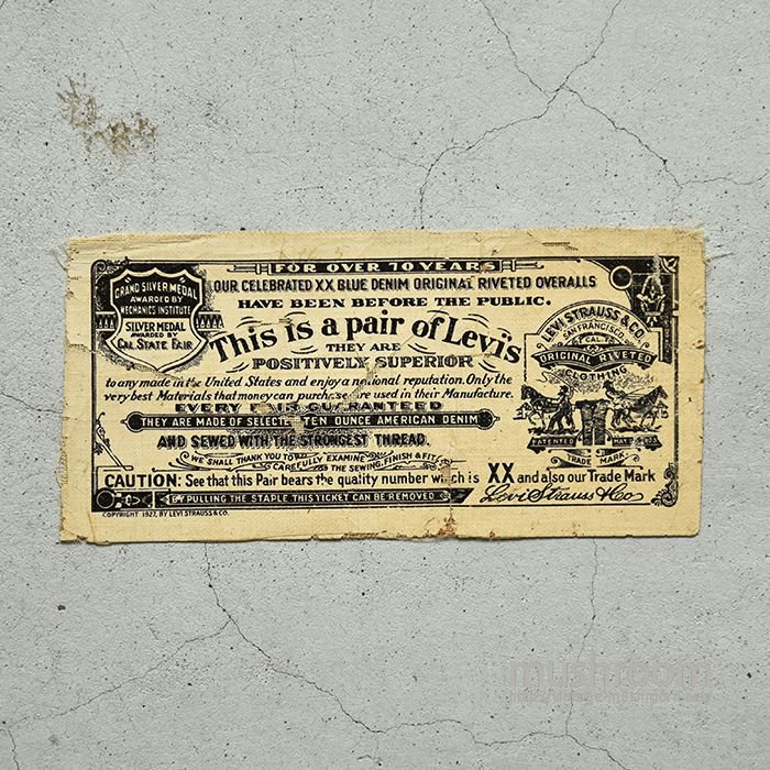 LEVI'S 501XX GUARANTEE TICKET（ FOR OVER 70 YEARS ） - 古着屋 