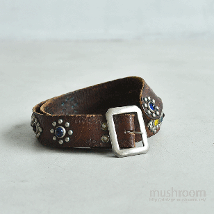 OLD STUDDED LEATHER BELT