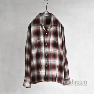 OLD SHADOW PLAID RAYON SHIRTALMOST DEADSTOCK