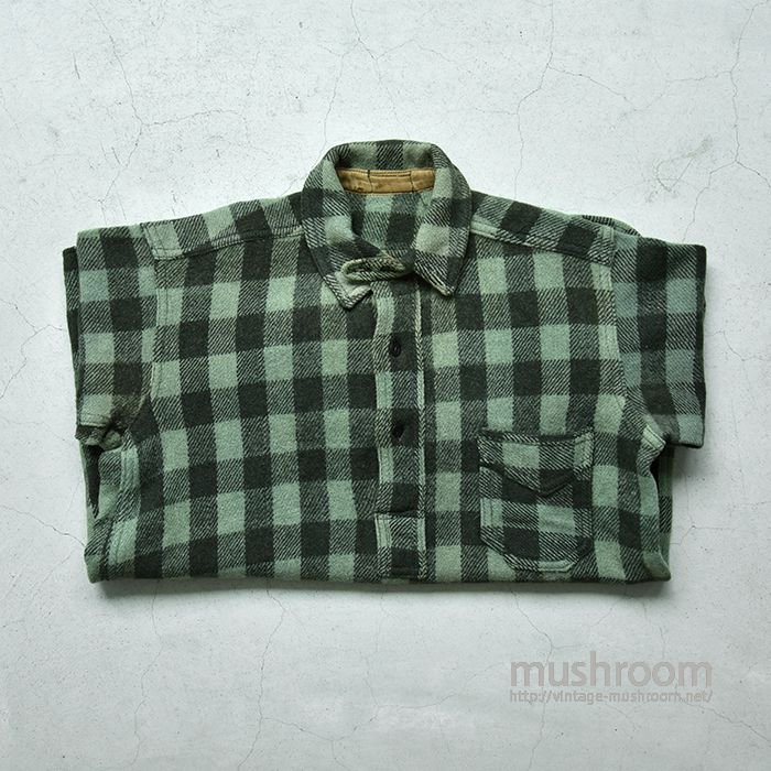 OLD PLAID WOOL PULLOVER SHIRT WITH CHINSTRAP