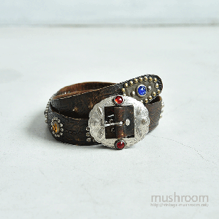 OLD STUDDED LEATHER BELTW32