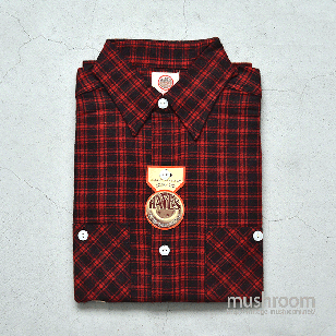 HAYES PLAID PRINT FLANNEL WORK SHIRT15/DEADSTOCK