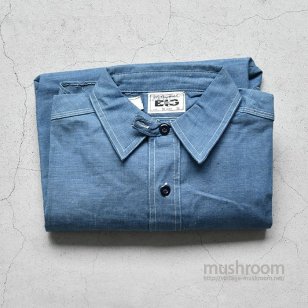 BIG BLUE CHAMBRAY WORK SHIRT WITH CHINSTRAP15/DEADSTOCK