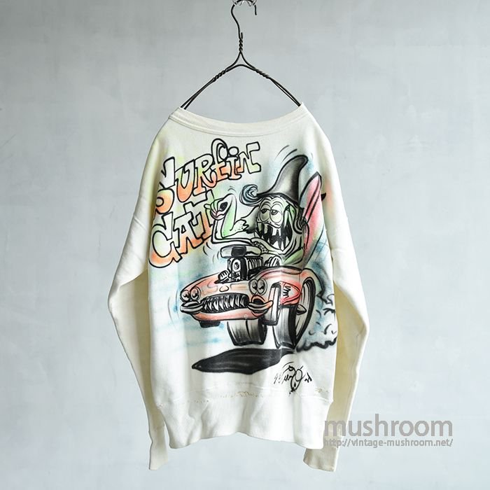 OLD AIR BRUSH-PRINTED S/V SWEAT SHIRT - 古着屋 ｜ mushroom