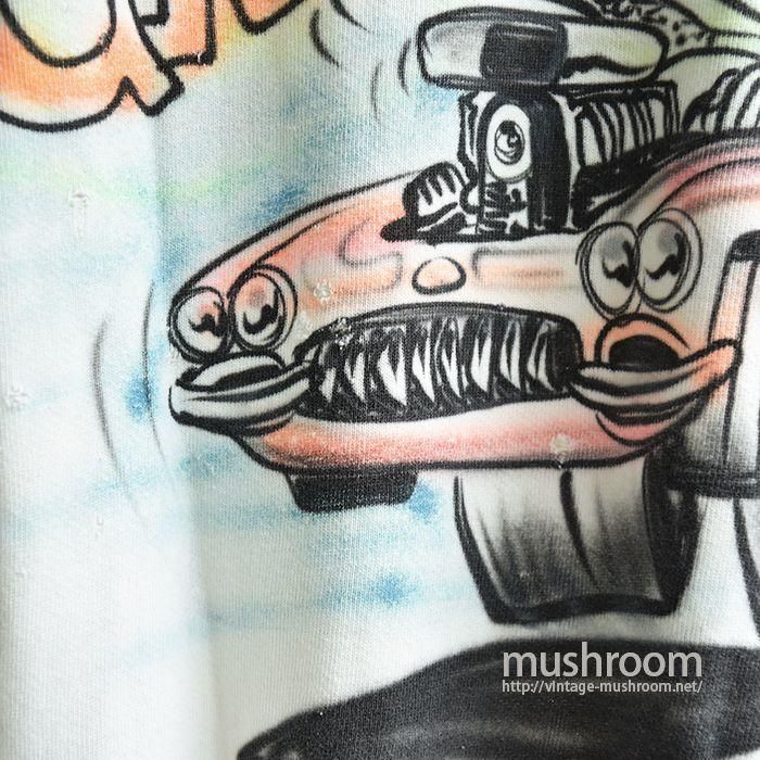 OLD AIR BRUSH-PRINTED S/V SWEAT SHIRT - 古着屋 ｜ mushroom