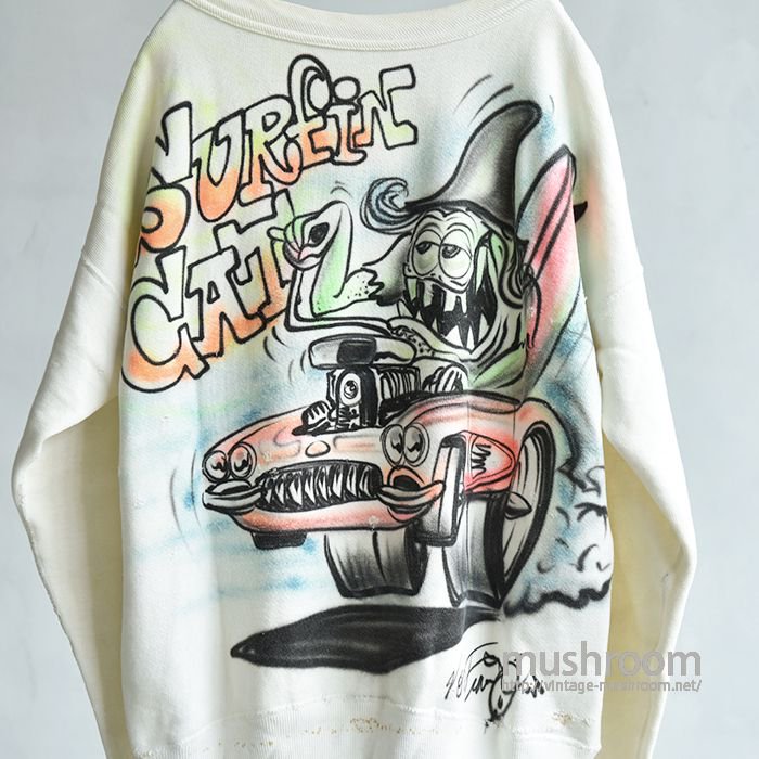 OLD AIR BRUSH-PRINTED S/V SWEAT SHIRT - 古着屋