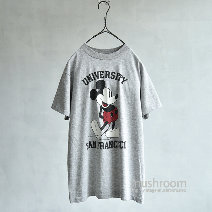 OLD MICKY MOUSE COLLEGE PRINT T-SHIRT