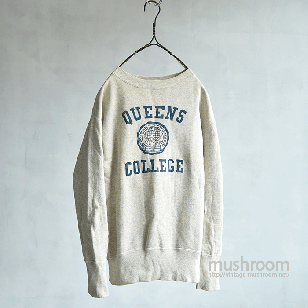 OLD COLLEGE PRINT SWEAT SHIRTONE-WASHED/MINT
