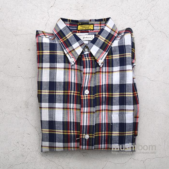 OLD MADRAS PLAID COTTON L/S BD SHIRT（M/ALMOST DEADSTOCK）
