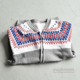 OLD SNOW PATTERN FULL-ZIP SWEAT SHIRTGOOD CONDITION