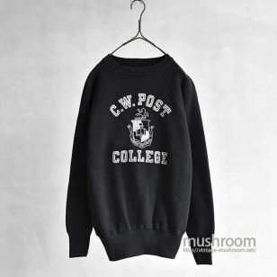 OLD COLLEGE FLOCK PRINTED SWEATBLACK BODY/MINT