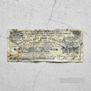 LEVI'S FOR OVER 35 YEARS GUARANTEE TICKET1900'S