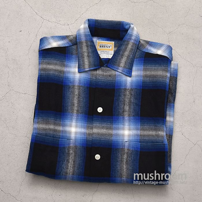 BRENT SHADOW PLAID RAYON SHIRT（S/DEADSTOCK）