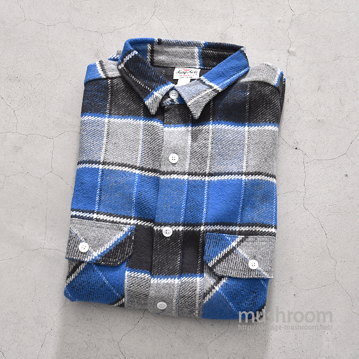 KING KOLE PLAID PRINT FLANNEL SHIRT(16/DEADSTOCK) - 古着屋 KING KOLE PLAID PRINT FLANNEL SHIRT(16/DEADSTOCK) - 古着屋