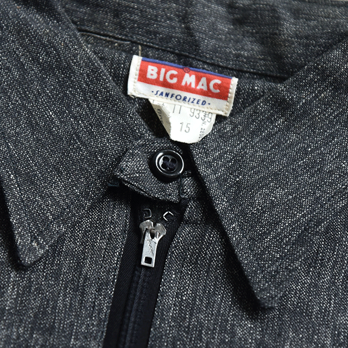 BIG MAC BLACK CHAMBRAY HALF-ZIP WORK SHIRT(15/DEADSTOCK BIG MAC BLACK CHAMBRAY HALF-ZIP WORK SHIRT(15/DEADSTOCK