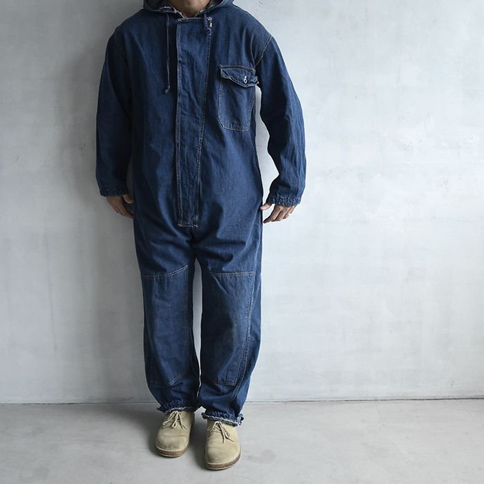 OLD DENIM ALL IN ONE WITH HOODY - 古着屋 ｜ mushroom 