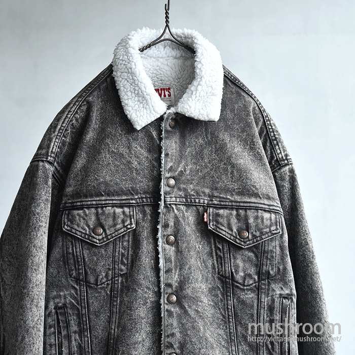 levi's 70609-0253 chemical-washed black denim boa jacket levi's 70609-0253 chemical-washed black denim boa jacket