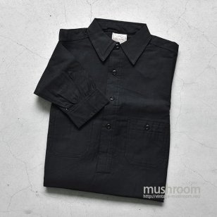 BIG YANK BLACK COTTON WORK SHIRT WITH CHINSTRAP15/DEADSTOCK