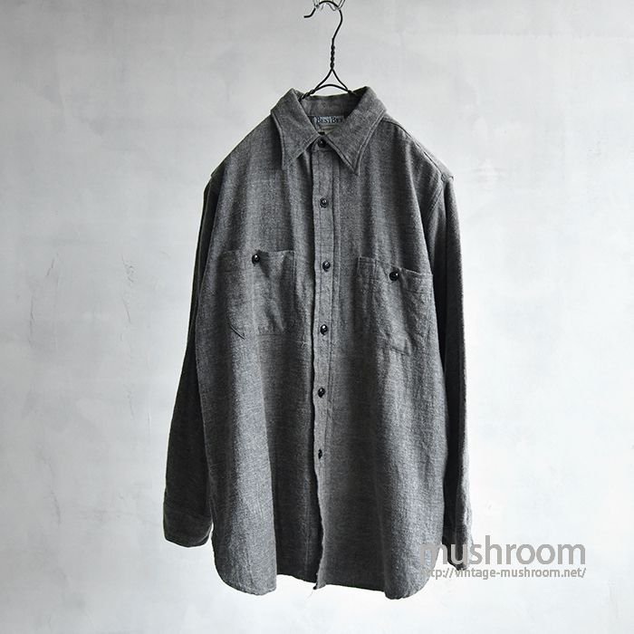 OLD FLANNEL COTTON WORK SHIRT（GOOD CONDITION） - 古着屋 