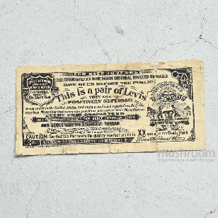 LEVI'S 501XX GUARANTEE TICKET FOR OVER 70 YEARS 
