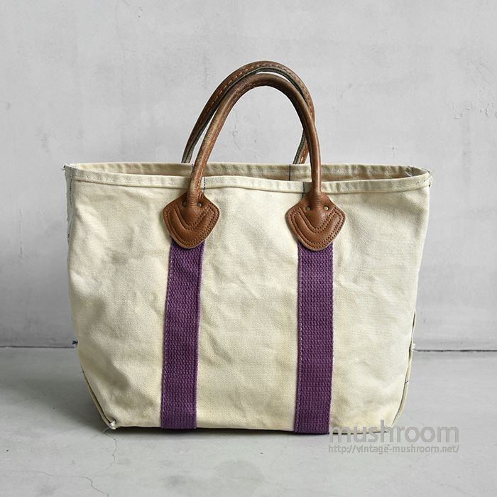 L.L.BEAN CANVAS TOTE BAG WITH LEATHER HANDLE（PURPLE）