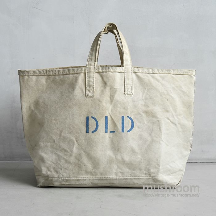 OLD CANVAS TOTE BAG WITH STENCIL