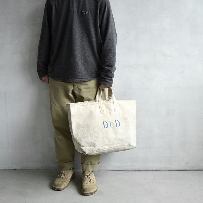 OLD CANVAS TOTE BAG WITH STENCIL - 古着屋 ｜ mushroom