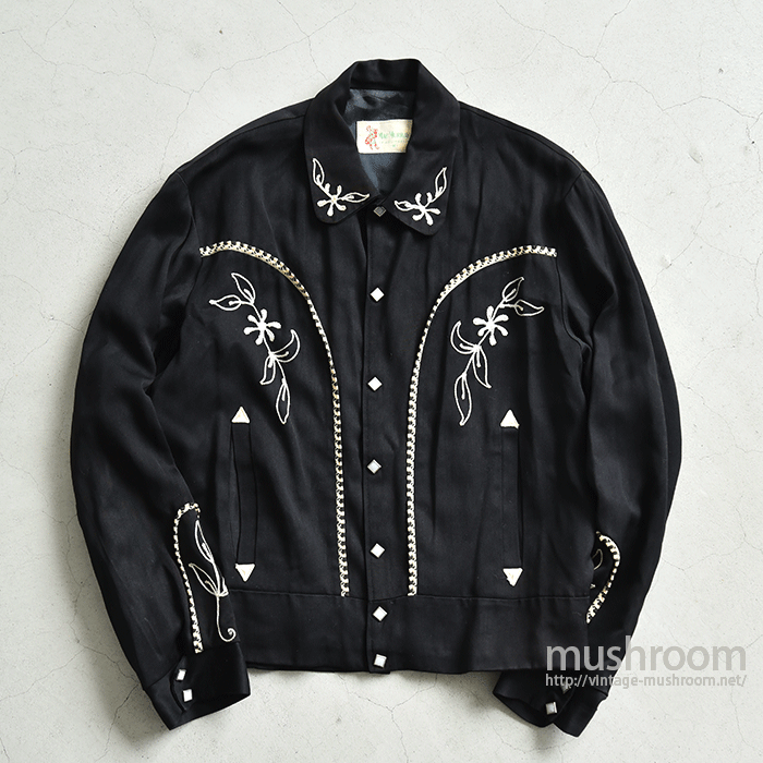 MAC MURRAY WESTERN RAYON GABARDINE JACKET（BLACK/MEDIUM） - 古着屋 