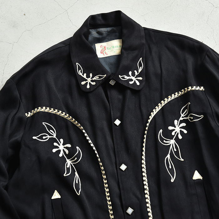 MAC MURRAY WESTERN RAYON GABARDINE JACKET（BLACK/MEDIUM） - 古着屋 ...