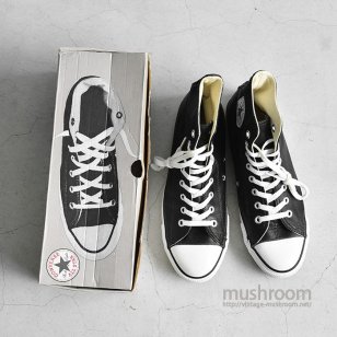 CONVERSE ALL STAR HI BLK LEATHER SHOESDEADSTOCK/8H