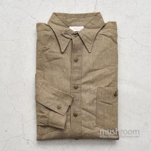 THE JANESVILLE BRAND BROWN CHAMBRAY WORK SHIRT WITH CHINSTRAPDEADSTOCK
