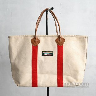 L.L.BEAN CANVAS TOTE BAG WITH LEATHER HANDLEALMOST DEADSTOCK