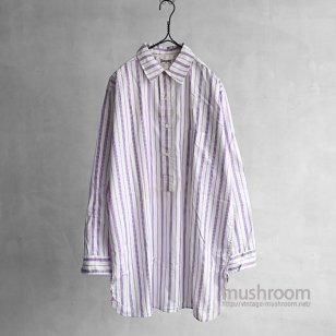 OLD STRIPE ONE-POCKET COTTON SHIRT WITH CHINSTRAP（16/DEADSTOCK）