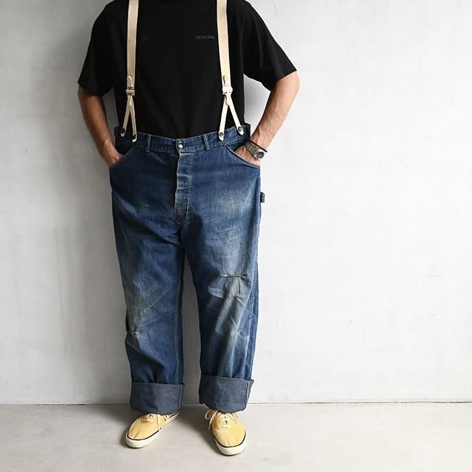 STRONG RELIABLE DENIM WORK TROUSER WITH BUCKLEBACK - 古着屋
