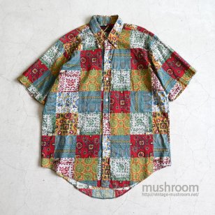 TRADITIONAL CASUALS PATCHWORK PATTERN S/S SHIRTLARGE