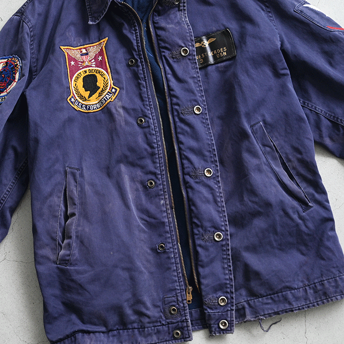 U.S.NAVY BLUE UTILITY JACKET - 古着屋 ｜ mushroom